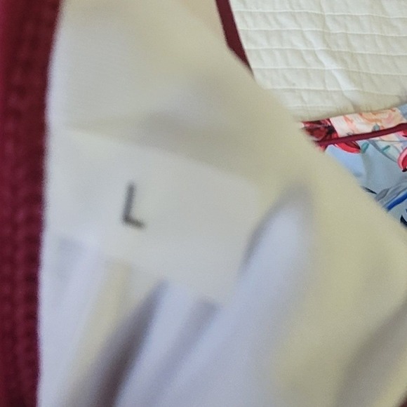 Womens Bikini Swimsuit Set Burgundy Top Floral Print Bottom Size L - Picture 3 of 3